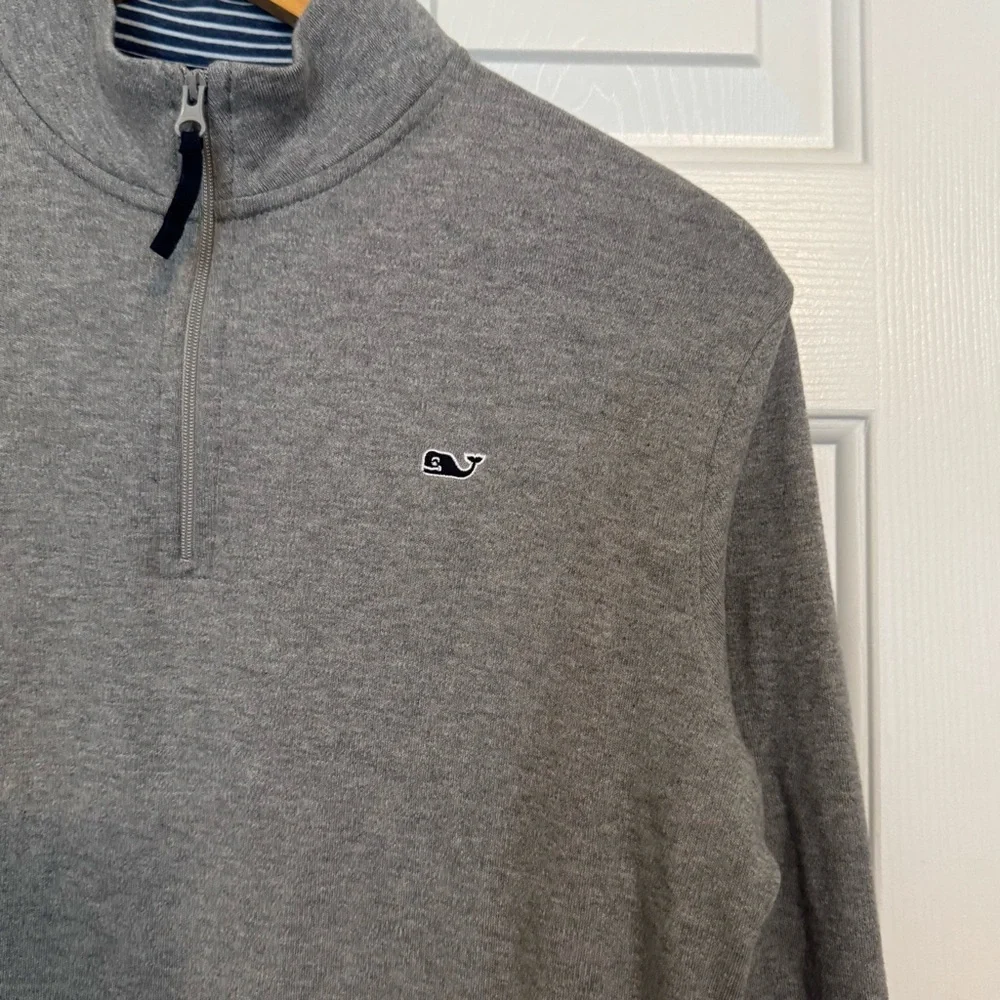 Vineyard Vines Pima Cotton 1/4 Zip Pullover Sweatshirt Youth‎ Size XL (20) Gray